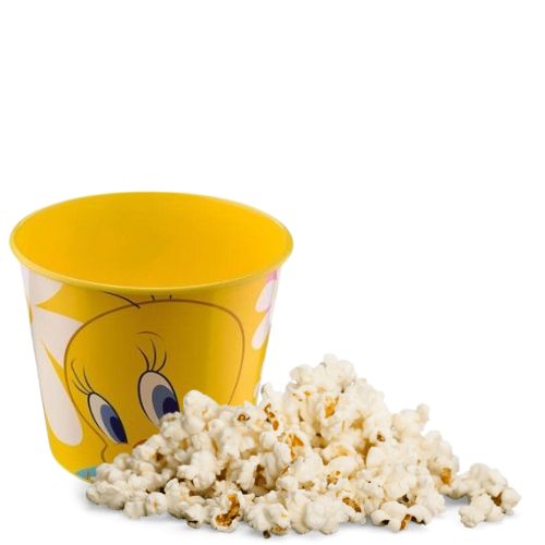 Bol pentru popcorn din plastic, 2 L, 17 x 14 cm, Model Tweety - Boluri si Castroane - Mercaton Store