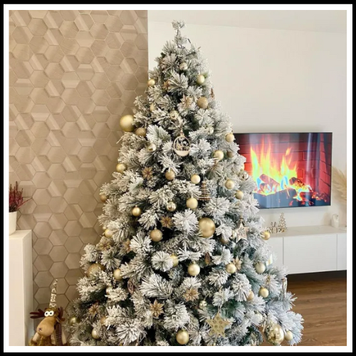 ALBERO DI NATALE INNEVATO BIANCO EFFETTO NEVE REALISTICO ABETE VERDE MODELLO SESTRIERE