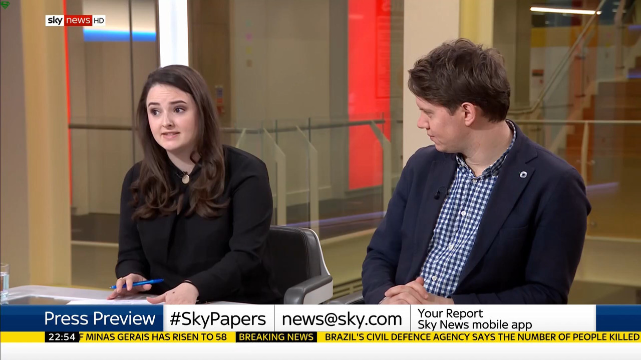 27 January - 22.00.00 - Sky News At 10. Anna Jones with the main