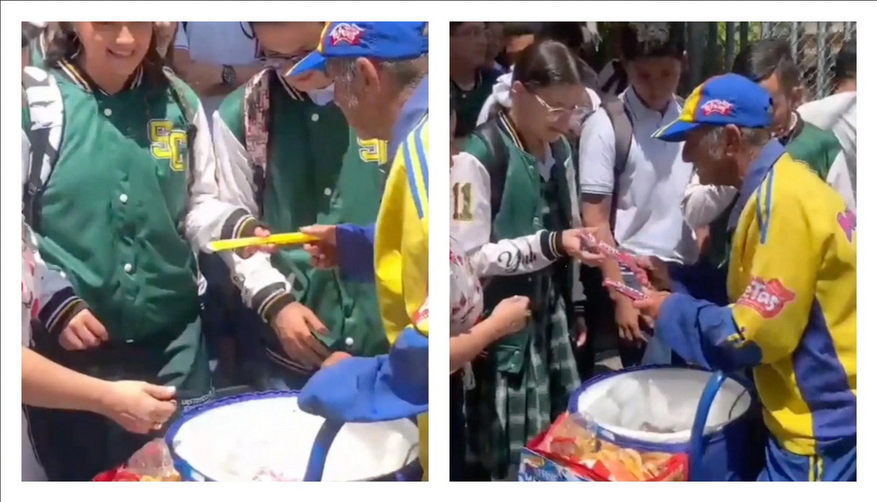Alumnos compran todos los helados a vendedor abuelito y su reacción es hermosa