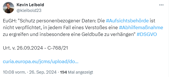 EuGH zu DSGVO-Geldbußen