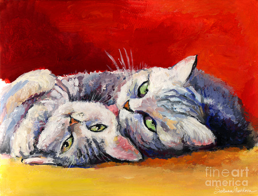 38-mom-and-kitten-cat-painting-svetlana-novikova