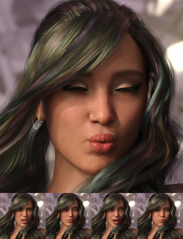 Emotional Response: Mix and Match Expressions for Genesis 8.1 Female