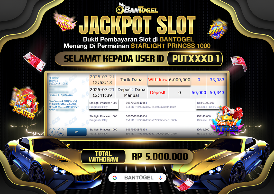 BUKTI JACKPOT LUNAS BANTOGEL