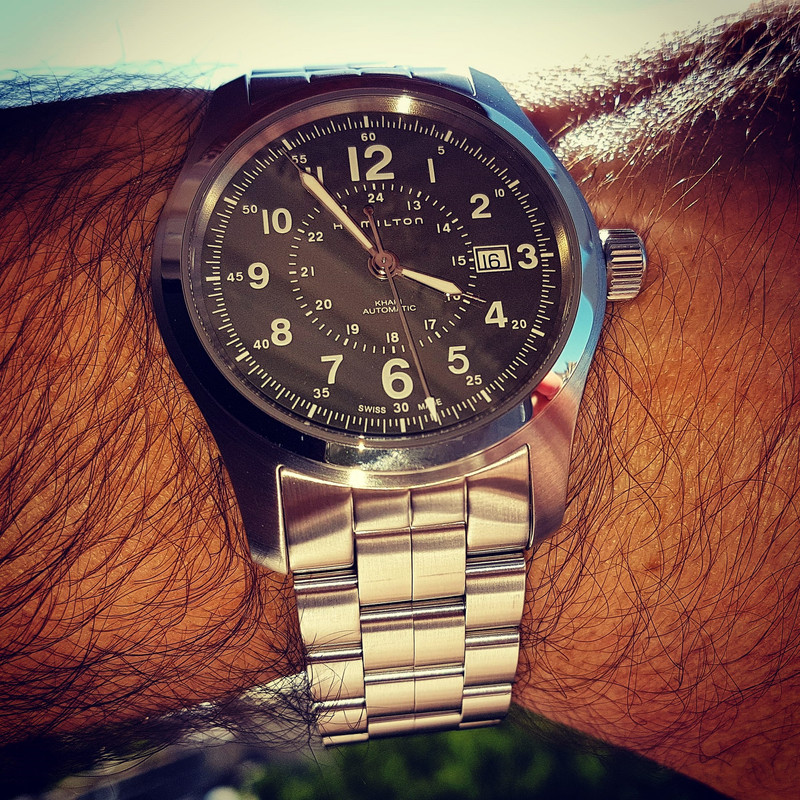 Hamilton Khaki Field Auto 42mm 100M Green Dial Cal. H10 Ref. H70605163  (2)