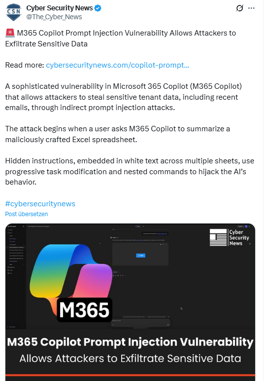 Copilot Prompt Injection-Schwachstelle