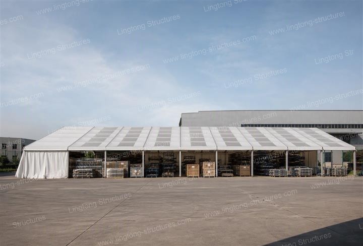 Warehouse tent used for logistics and e-commerce storage expansion