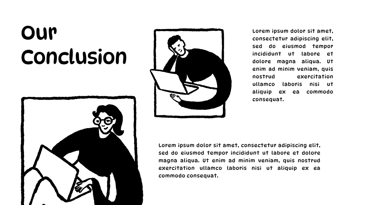 Black and White Playful Illustrative Fun Simple Project Presentation