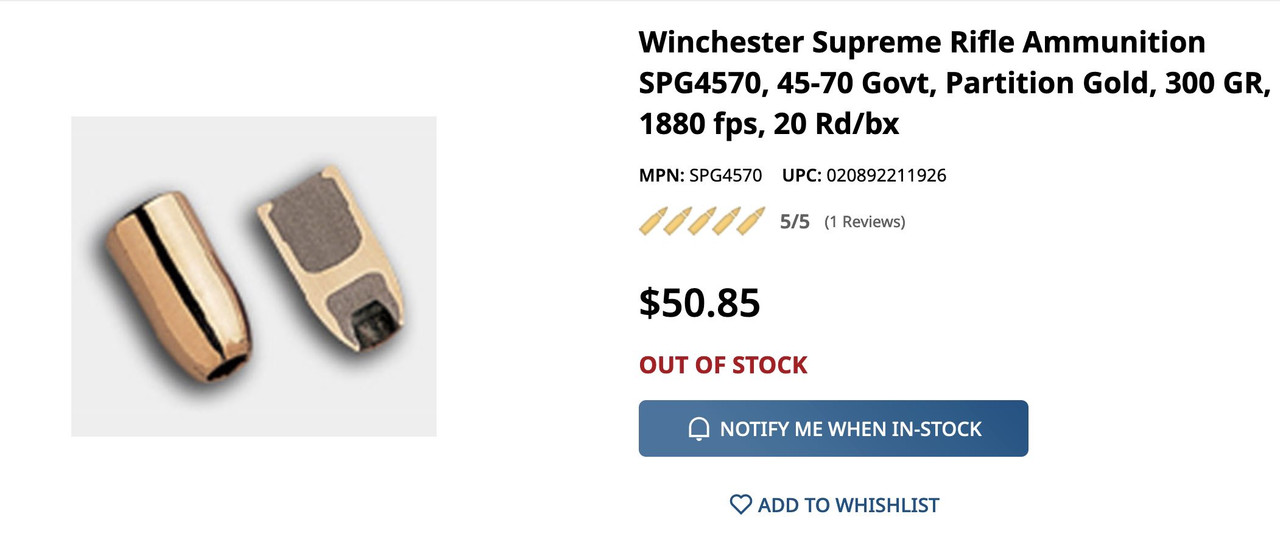 Partition Gold 45-70R