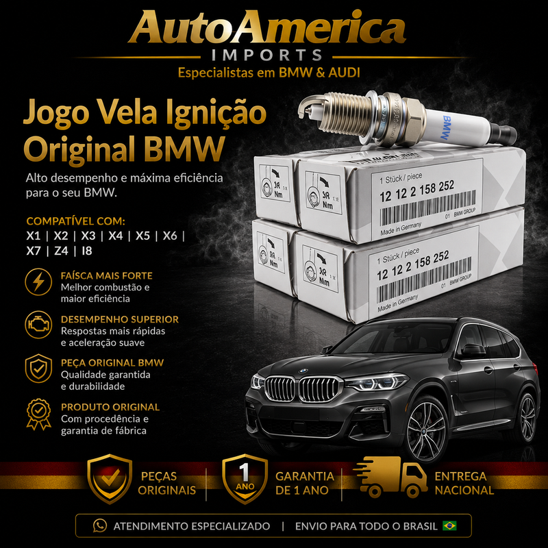 Jogo Vela Ignição Bmw X1 X2 X3 X4 X5 X6 X7 Z4 I8 original bmw 