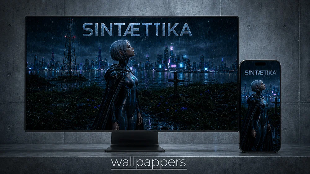 Mockup de papéis de parede de Sintætika