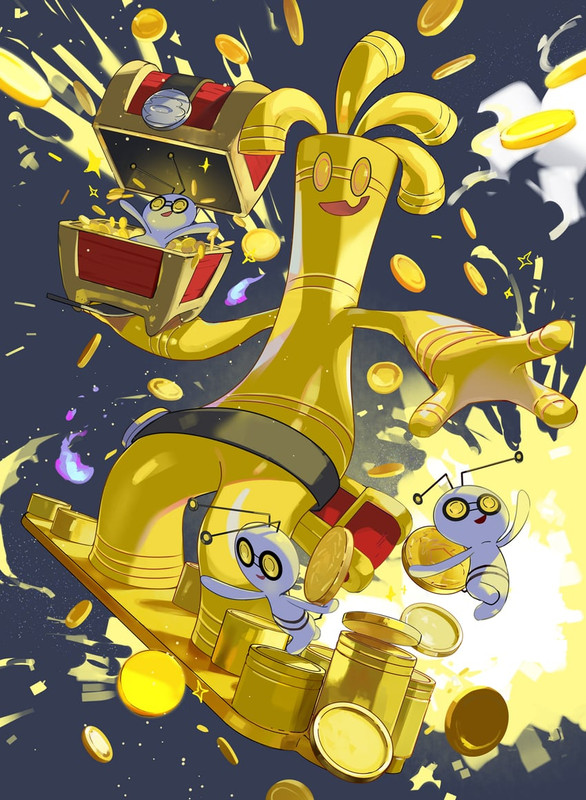 gimmighoul-and-gholdengo-pokemon-drawn-b