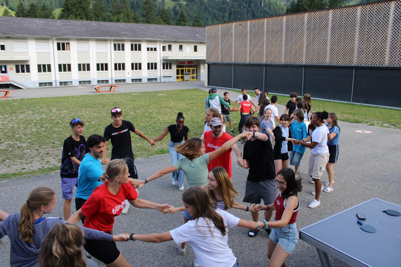 kids having fun together at a language camp