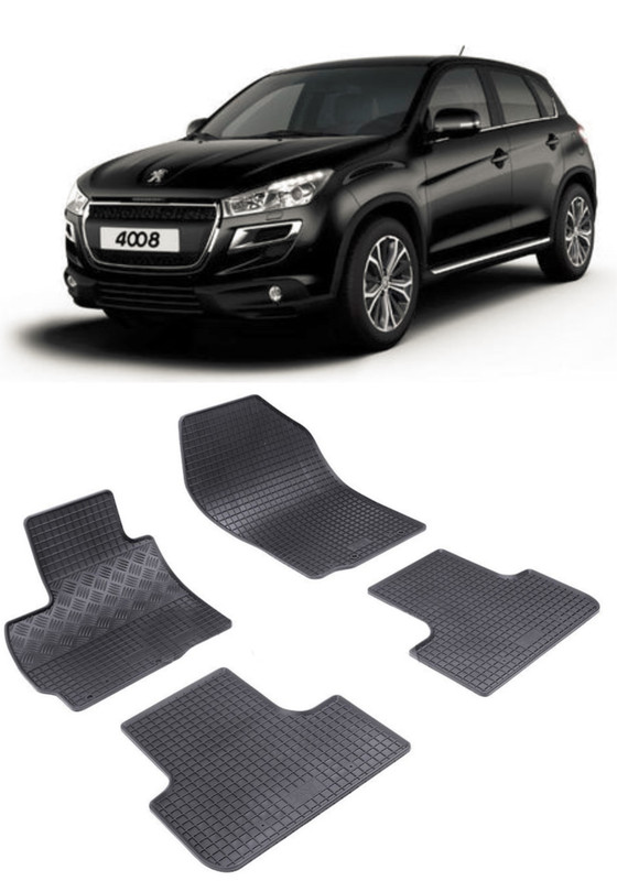 Set 4 covorase Peugeot 4008 2012-2017, din cauciuc 100%, compatibile cu autoturismul PEUGEOT 4008