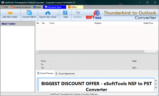 eSoftTools Thunderbird to Outlook Converter 2.5