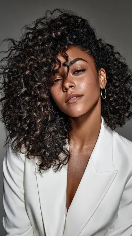 Curly Glamour: Unleash Your Inner Diva - black women side part