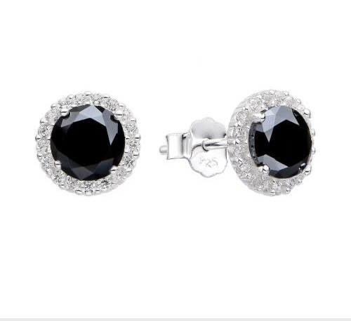 Zirconia redonda negra #00218
