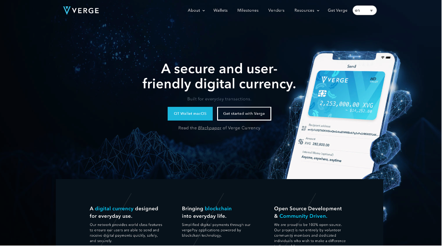 Verge Coin Home Page