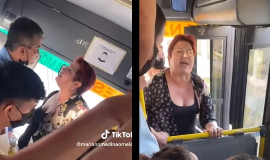 Terrible discusión en autobús termina con un vidrio roto y un bebé golpeado