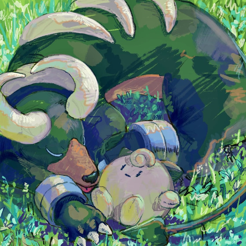 clefairy-and-houndoom-pokemon-drawn-by-s