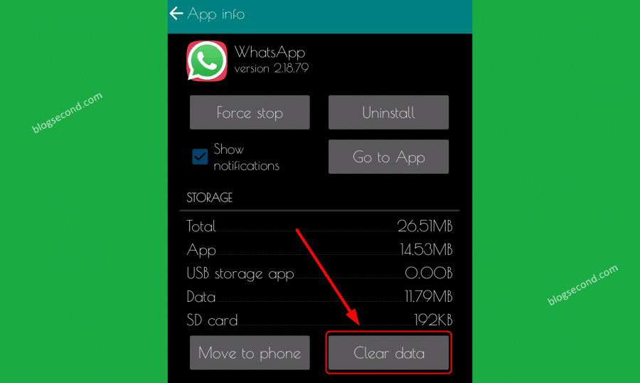 Hapus Data di Aplikasi WhatsApp