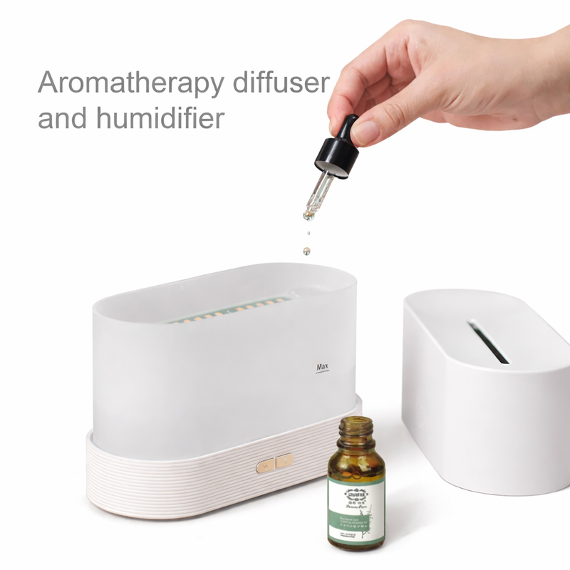 Flame Humidifier Led Night Light Fire Humidifier Aroma Diffuser
