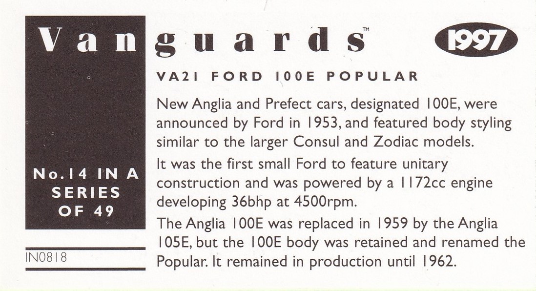 1997 No 14 VA21 Ford 100E Popular Back