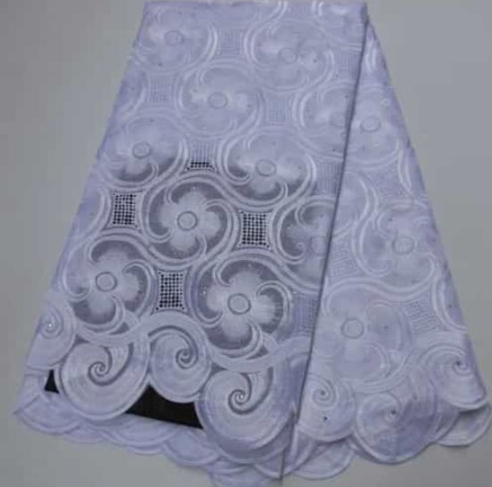 White Cotton Voile Lace  — Jadayat fabrics