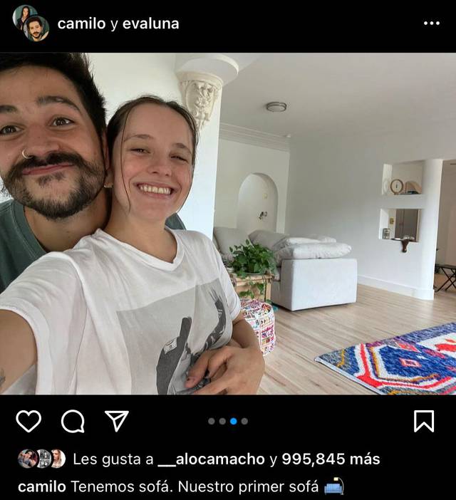 Camilo y Evaluna presumen cómo amueblan su hogar