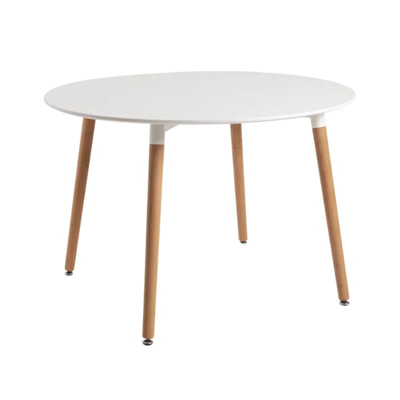 Mesa Milan Redonda Laqueada 80cm Blanca