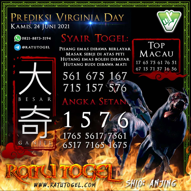 BOCORAN TOGEL VIRGINIA DAY