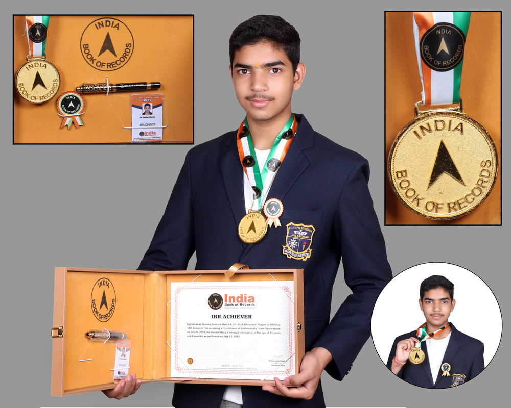 Raj with medal close-up