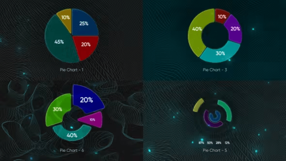 Videohive - Glassmorphism Pie Charts - 51621343