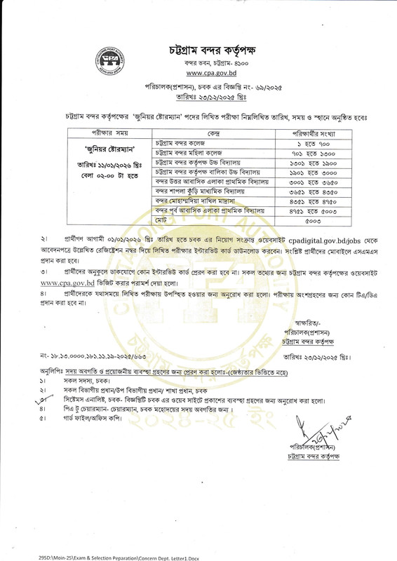Chittagong-Port-Authority-(CPA)-Exam-Date-2025-PDF-1