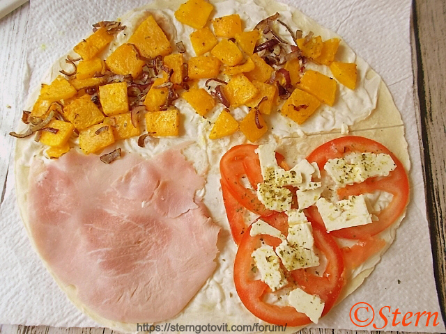 Тортилья с тыквой и сыром