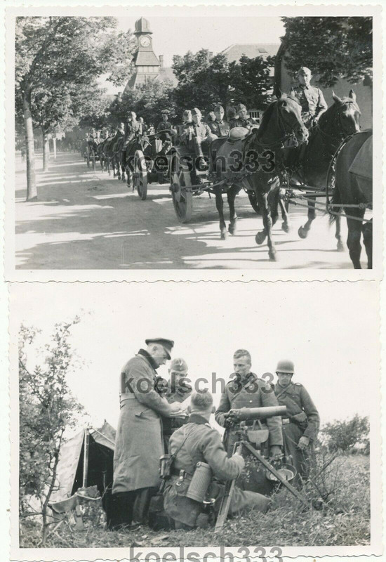 2 Fotos Artillerie Reg. 15 in Ohrdruf Geschütz Protzen Scherenfernrohr TrÜbPl