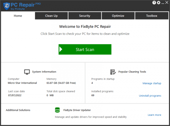 FixByte PC Repair v7.5.0.2