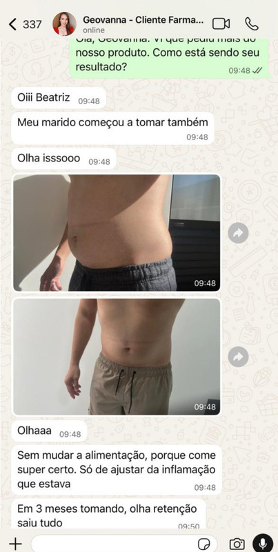 Depoimento de cliente via WhatsApp