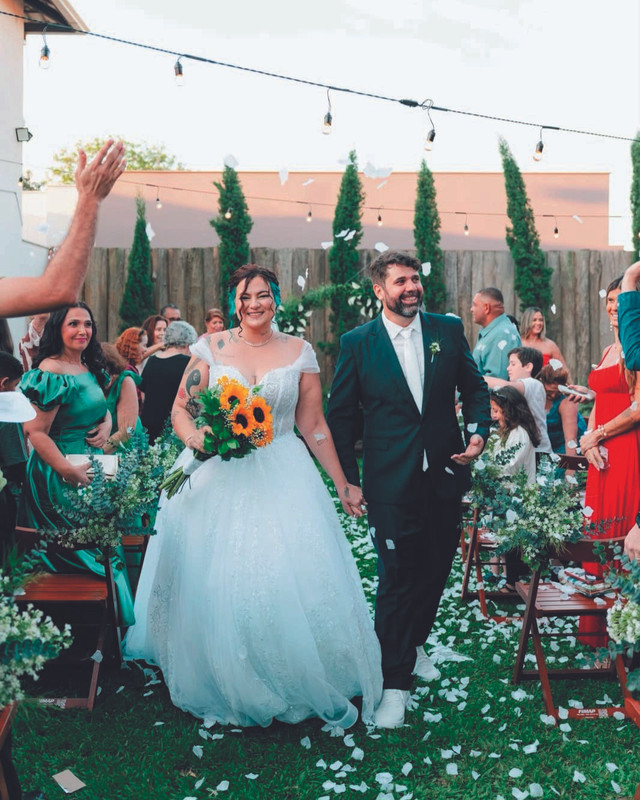 Os noivos Elisa Diniz e Lucas Zacché em seu grande dia