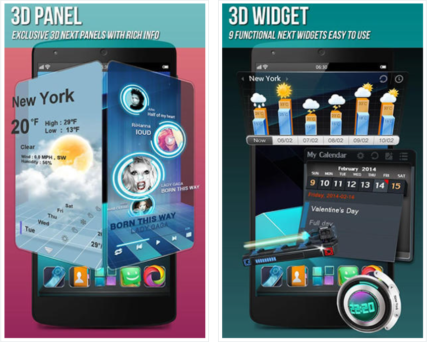 Next launcher 3d apk obb