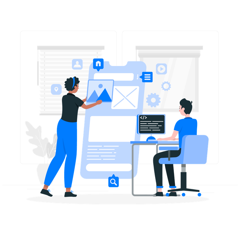 Mobile app development illustration
