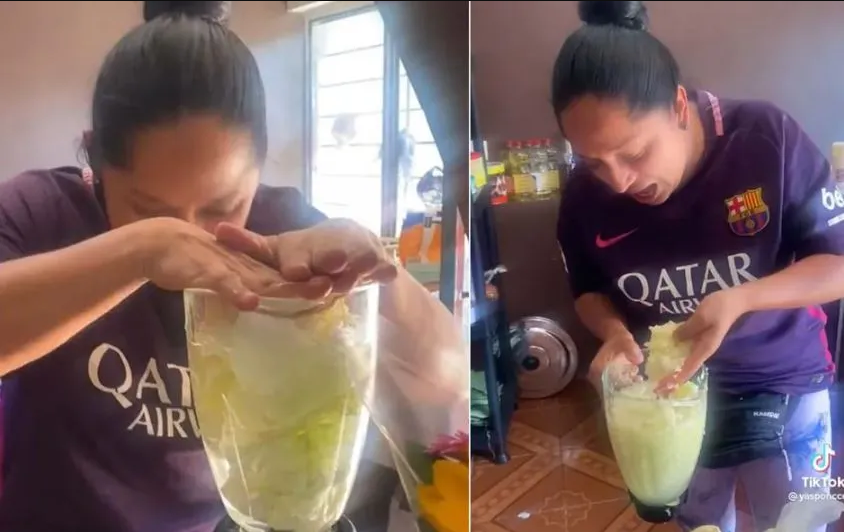 Tiktoker pone a prueba truco para “picar” lechuga con la licuadora