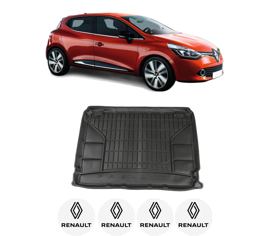 Tavita Portbagaj RENAULT CLIO IV Grandtour (KH_) din 2012-2021, Protectie Portbagaj Auto, 4x Stickere auto cu RENAULT