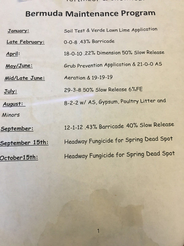 Site One Bermuda Schedule | Lawn Care Forum