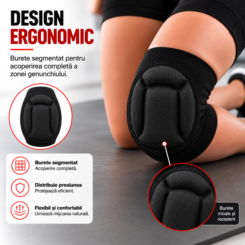 Design ergonomic genunchiere cu burete Zenifique