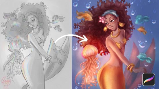 How to Draw a Mermaid in Procreate (join MerMay in 2023!)