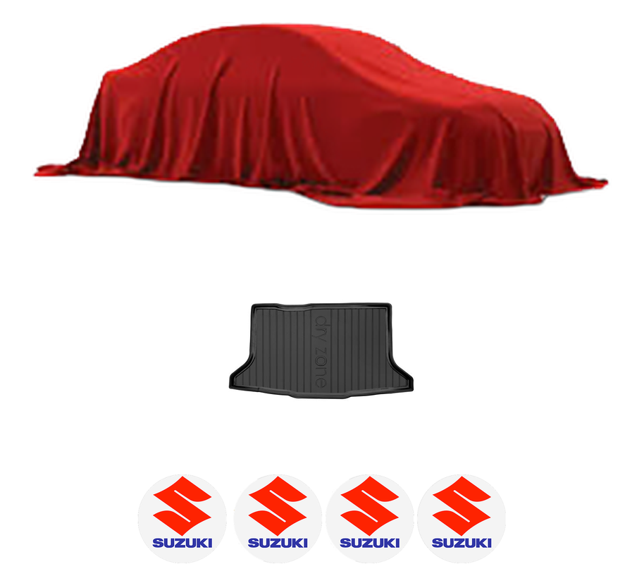 Tavita Portbagaj SUZUKI SX4 (EY, GY) din 2006-2015, Protectie Portbagaj Auto, 4x Stickere auto cu SUZUKI