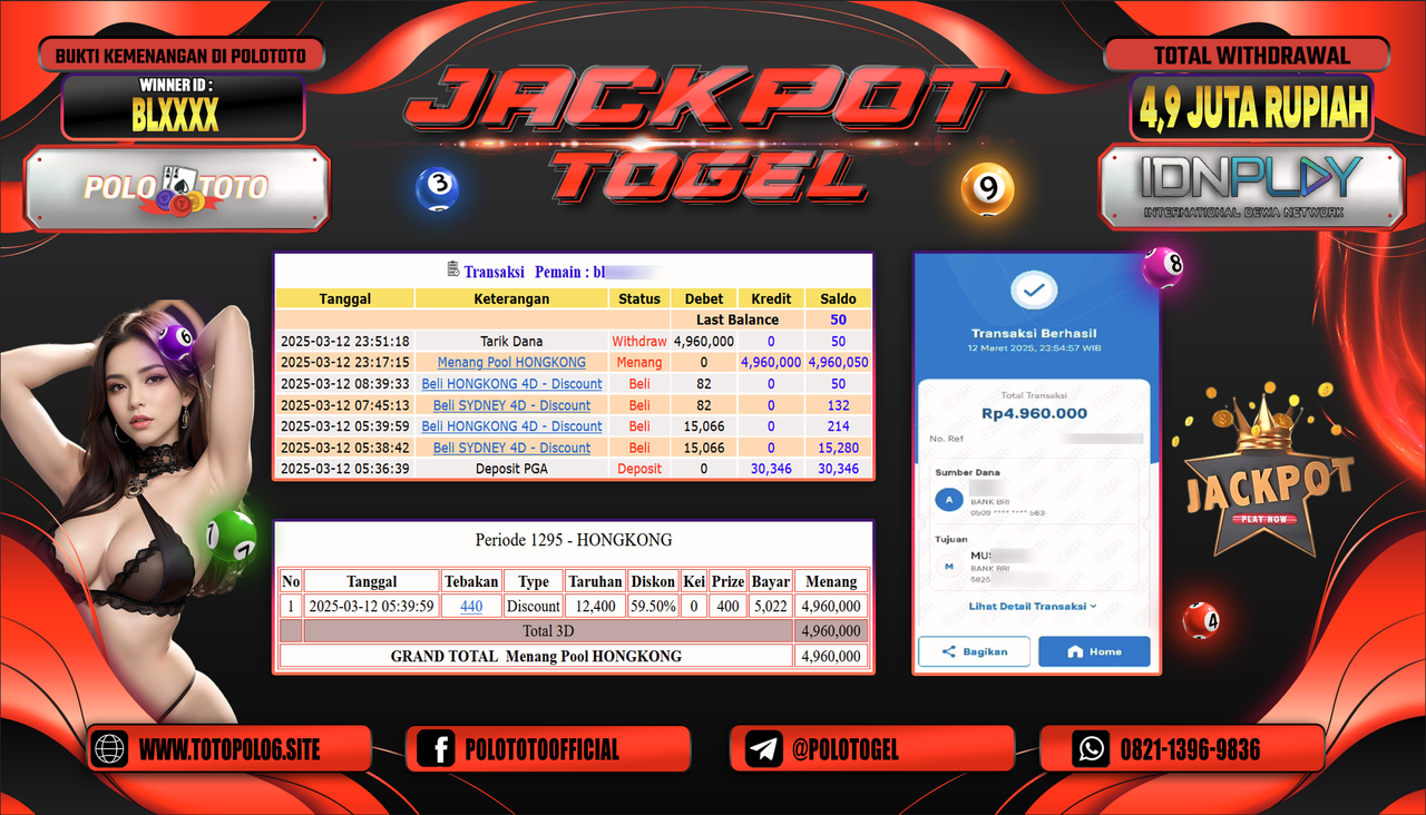 POLOTOTO JACKPOT TOGEL PASARAN HONGKONG Rp.4.960.000,-