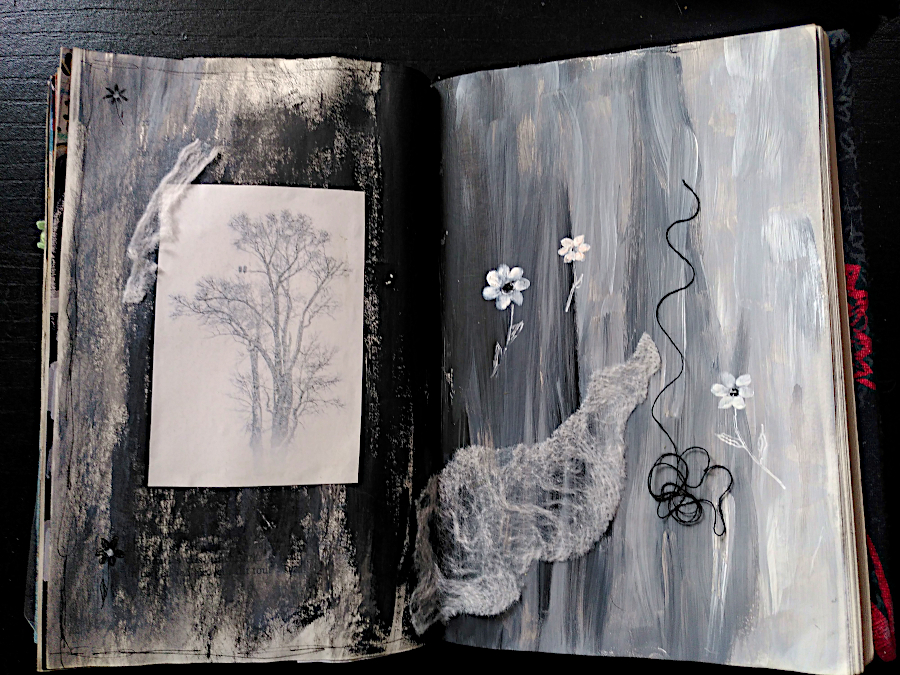 journal créatif - gris fleur