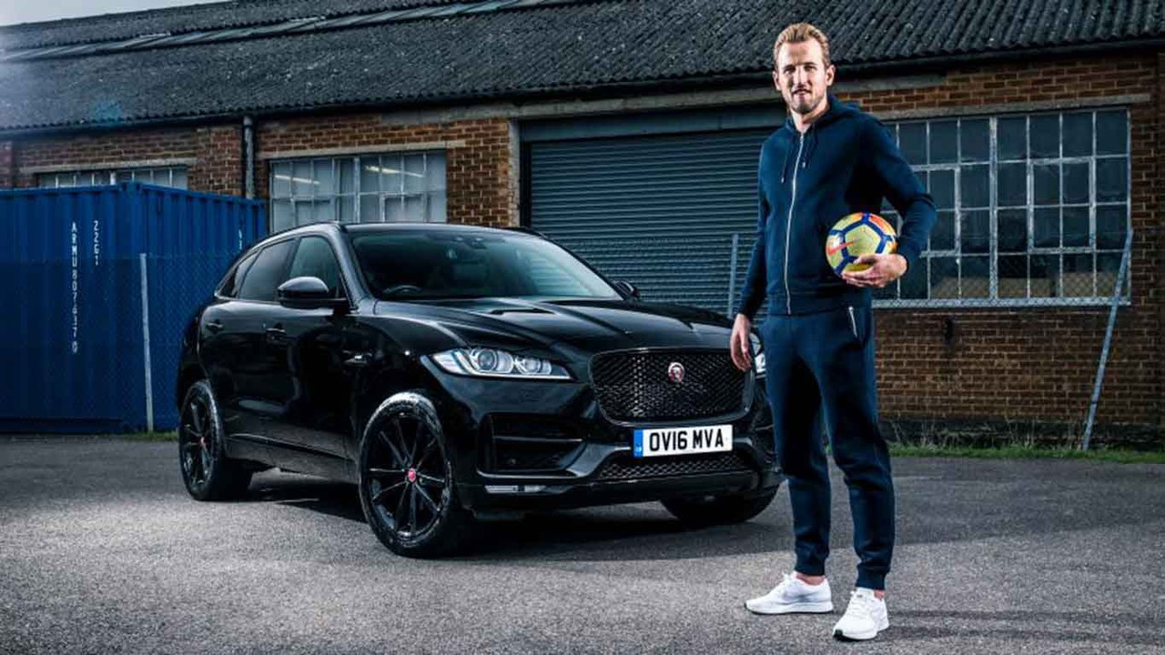 Harry Kane with his Jaguar